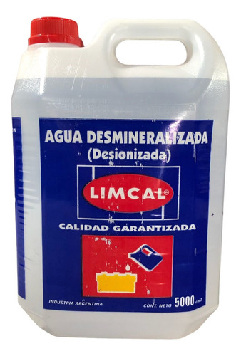 Agua Destilada Desmineralizada Limcal 5 Litros