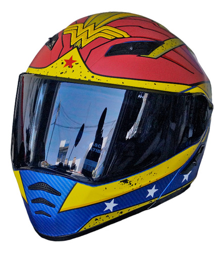 Casco Moto Abatible Dc Mujer Maravilla Wonder Woman Dot