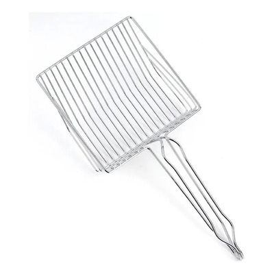 20cm Pala Para Arena De Gatos Grande, Resistente Y Duradera, Fabricada En Acero Inoxidable, Que Ahorra Tiempo Y Mejora La Eficiencia A La Hora De Limpiar La Bandeja Sanitaria Plateado