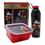 Kit Infantil Lanche Pote Hermética E Garrafa Suco Mickey