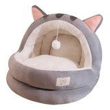 Cama Para Gatos Semi Fechada, Para Gatos, Almofada Cinza M