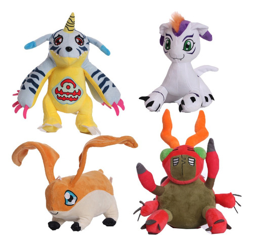 4pcs Digimon Adventure Boneca Pelúcia Brinquedo Presente