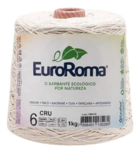 Kit Barbante Euroroma 05 Unidades 1 Kg Fio N 6 Escolha Cor