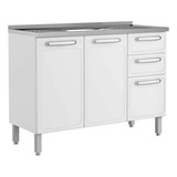 Mueble Inferior Con Lavaplatos Evidence Bertolini Color Blanco