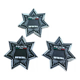 3 Estrellas Para Gorra Policia  Pvc Tactico Parche Casco