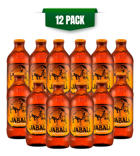 Cerveza Artesanal Jabalí Hellesbock 12 Botellas De 330ml