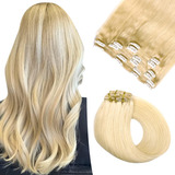 Sindra Extensiones De Cabello Humano Real Con Clip, Rubio Pl