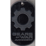Gears Of Wars  Dije Metalico Grabado Logo Con Cadena 60 Cms