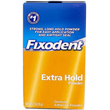 Fixodent Extra Hold Denture Adhesivo En Polvo, 2.7 Onzas For