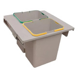 Cesto Doble Basura Plastico 16+16l Extraible Mueble Colgante