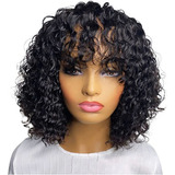 Peruca Wig Cacheada Curta 100% Humano Natural Promoção