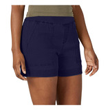 Pantalones Cortos De Sarga Elástica A Shorts Para Mujer, Tal