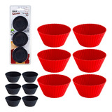 Kit 12 Forminhas Mini Cupcake Bolo Muffin Assadeira Silicone