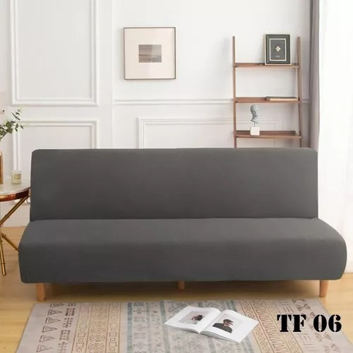 Funda Para Futon Tela Lisa Spandex Elasticado Unicolor