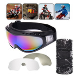 Goggles Motocross Esquí Tacticos Gafas Montar Antiniebla Set