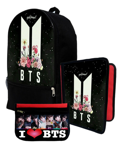 Mochila+ Funda Carpeta+ Cartu De Bts  K-pop #353