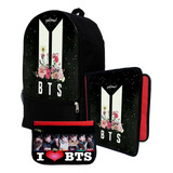 Mochila+ Funda Carpeta+ Cartu De Bts  K-pop #353