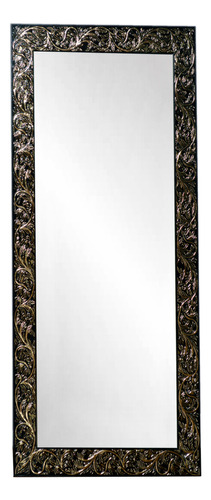 Espelho De Luxo Preta Com Dourada Moldura Trabalhada 40x120
