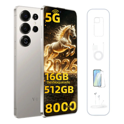 Smartphone S25 Ultra 2026 512gb 16gb Ram -jregalo Auriculares!- Dual Sim-5g-gps- Batería 8000mah Larga Duración -ofertas-gris | Meses sin interés