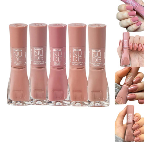 Dailus - Kit 5 Esmaltes Tons Nude