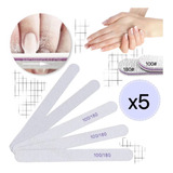 X5 Limas Para Uñas Profesional Esculpidas Manicuria