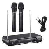 Microfono Vhf Inalambrico Profesional Karaoke 2 Canales