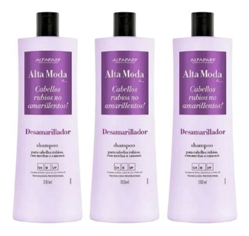 Alfaparf Alta Moda Shampoo Desamarillador X 3 Unidades