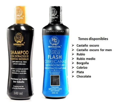 Tonico Y Shampoo Cubre Canas Herbacol  - - mL a $61