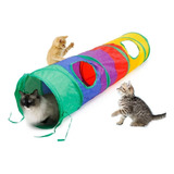 Brinquedo Cat Túnel Para Gato Com 2 Saídas Dobrável +bolinha