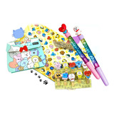 Kit Papeleria Kawaii Bt21 Bts 2 Plumas, 1 Libreta, 10 Pinzas