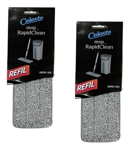 Kit 2 Refil P/ Mop Rapid Clean Flat Lava E Seca Celeste