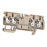 10 Pzs Borne De Paso, Push In, 2.5 Mm²,800v,24a,beige Oscuro