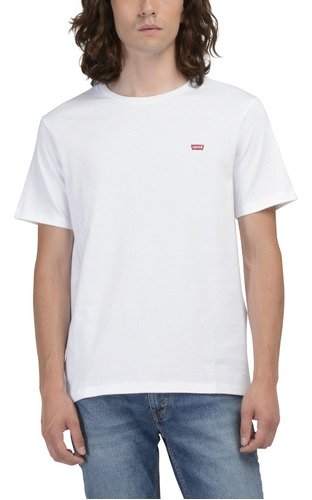 Polera Hombre Cuello Redondo Lisa Blanco Levis