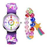 Reloj Análogo Niños De Unicornio Impermeable Regalo Perfecto