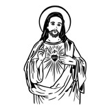 Sagrado Corazón, Sticker Religioso Para Auto Laptop Pared