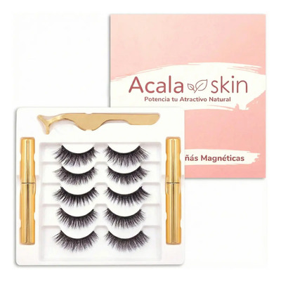 Kit Pestañas Magnéticas Acala Skin 3D Reutilizables 5 Pares Fibra Vegana Negro | Envío gratis