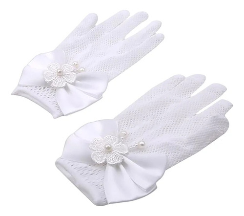 Guantes Encaje Blanco Ajustable Niña Primera Comunion Fiesta