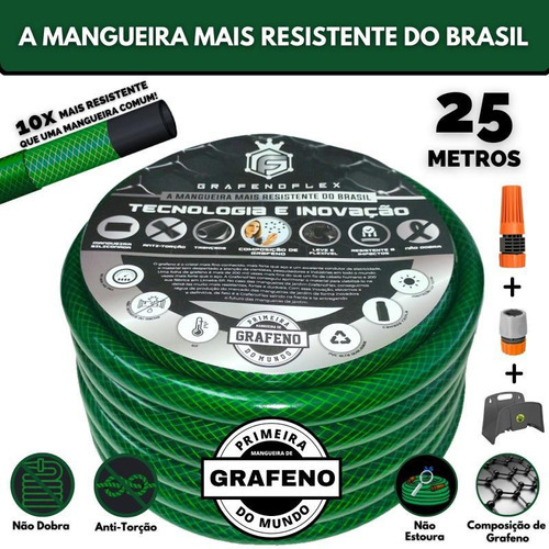 Mangueira De Jardim Anti-torção 25 Metros + Suporte - Gf