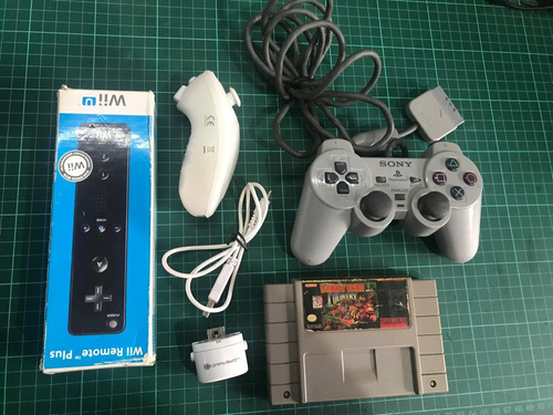 Lote Joysticks Wiimote, Nunchuk, Ps1, Juego Donkey Kong Snes