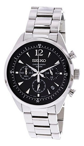 Seiko Chronograph Black Dial Reloj Para Hombre Ssb067