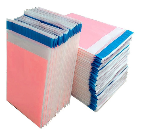 Saco Plástico Envelope Segurança Bolha Rosa Salmao 32x40 50u