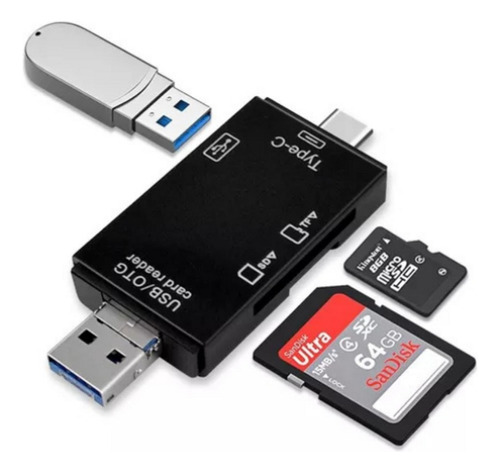 Adaptador 3 En 1 Lector Tarjetas Sd Y Micro Sd, 2.0 Usb