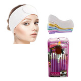 Set Maquillaje Vincha Skincare Con Velcro + Set X7u Brochas 