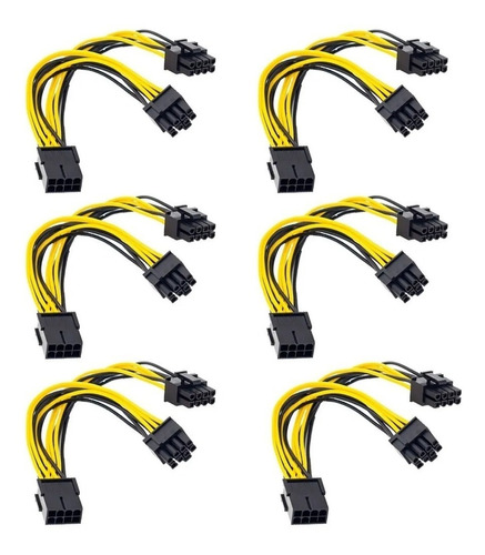 Combo X6 Cable Splitter 8 Pin A 2x 8 (6+2) Pcie Mineria Rig