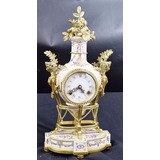 Reloj Guarnición Antiguo Estilo Imperio Frances Porcelana