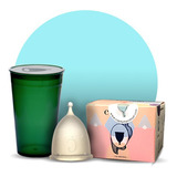 Copa Menstrual Cocoon Talle 1  Transparente + Vaso Esteriliz