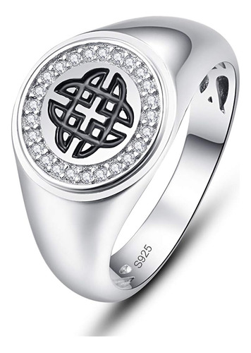 Aveon Anillo Plata 925 Para Hombre Con Circonita Cubica Plat