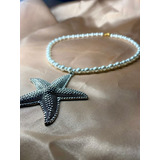 Collar De Perlas Con Estrella De Mar De Metal