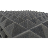 Espuma Acústica Tipo Pirámide Color Negro, 4 Paneles 50x50cm