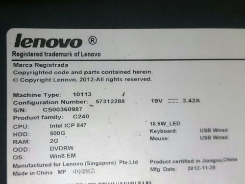 Repuestos All In One Lenovo C240 